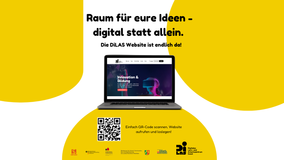 Foto eines Laptops mit der DiLAS-Website drauf