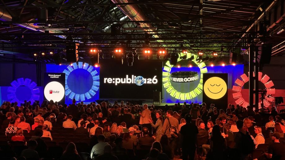 Blick auf die re:publica Bühne in Berlin