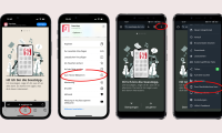 Screenshots von der SoestApp die zeigen, wie man ein Lesezeichen für SoestApp.de auf dem Home Screen vom Handy platziert.
