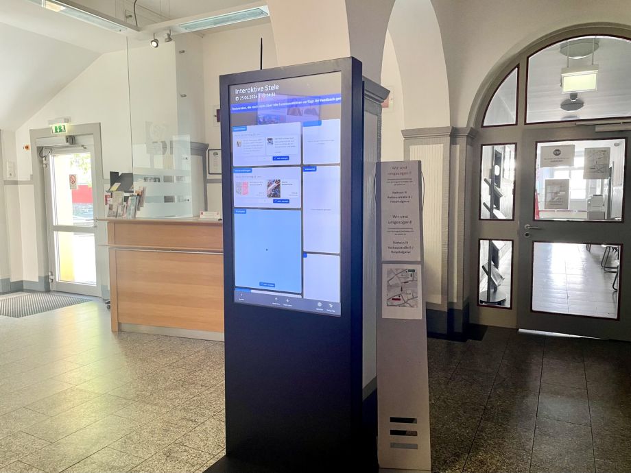 Digitale Stele im Soester Rathaus