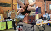 Collage mit Impressionen von den Veranstaltungen Grünes Quartier und Mobilitätstag