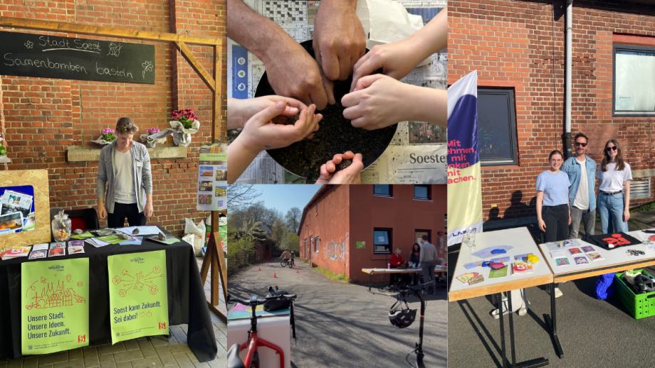 Collage mit Impressionen von den Veranstaltungen Grünes Quartier und Mobilitätstag