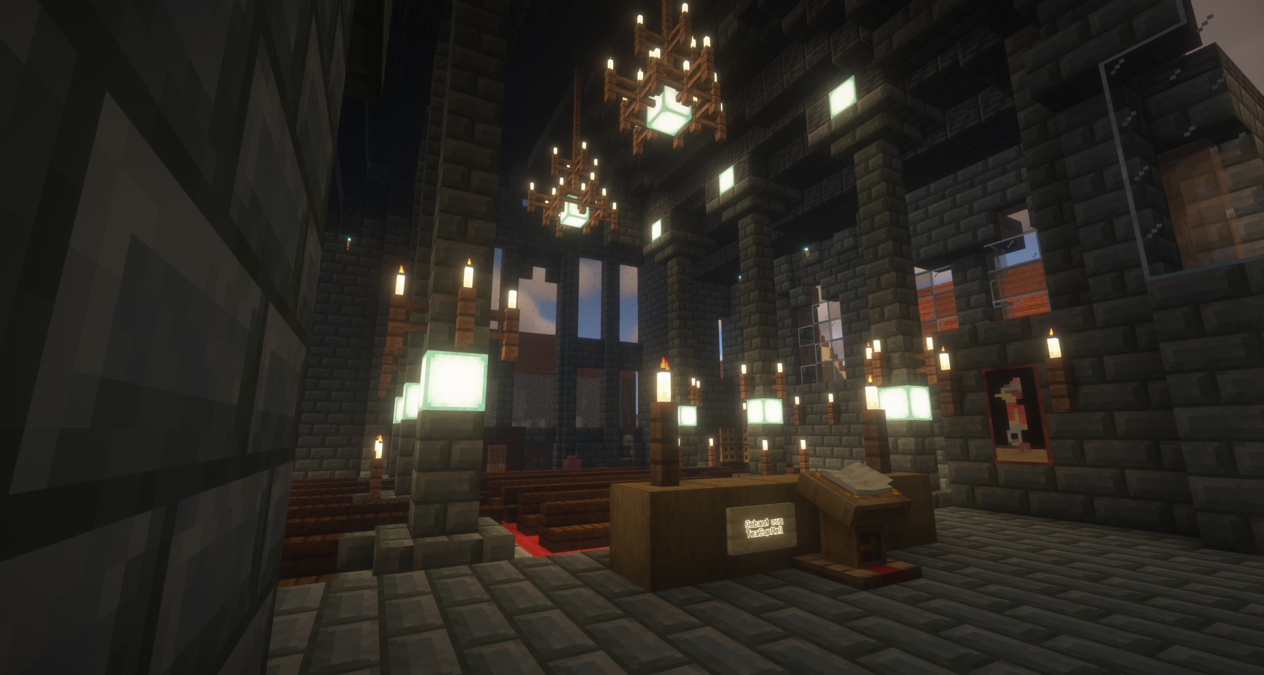 Soest in Minecraft - Innenansicht einer Kirche