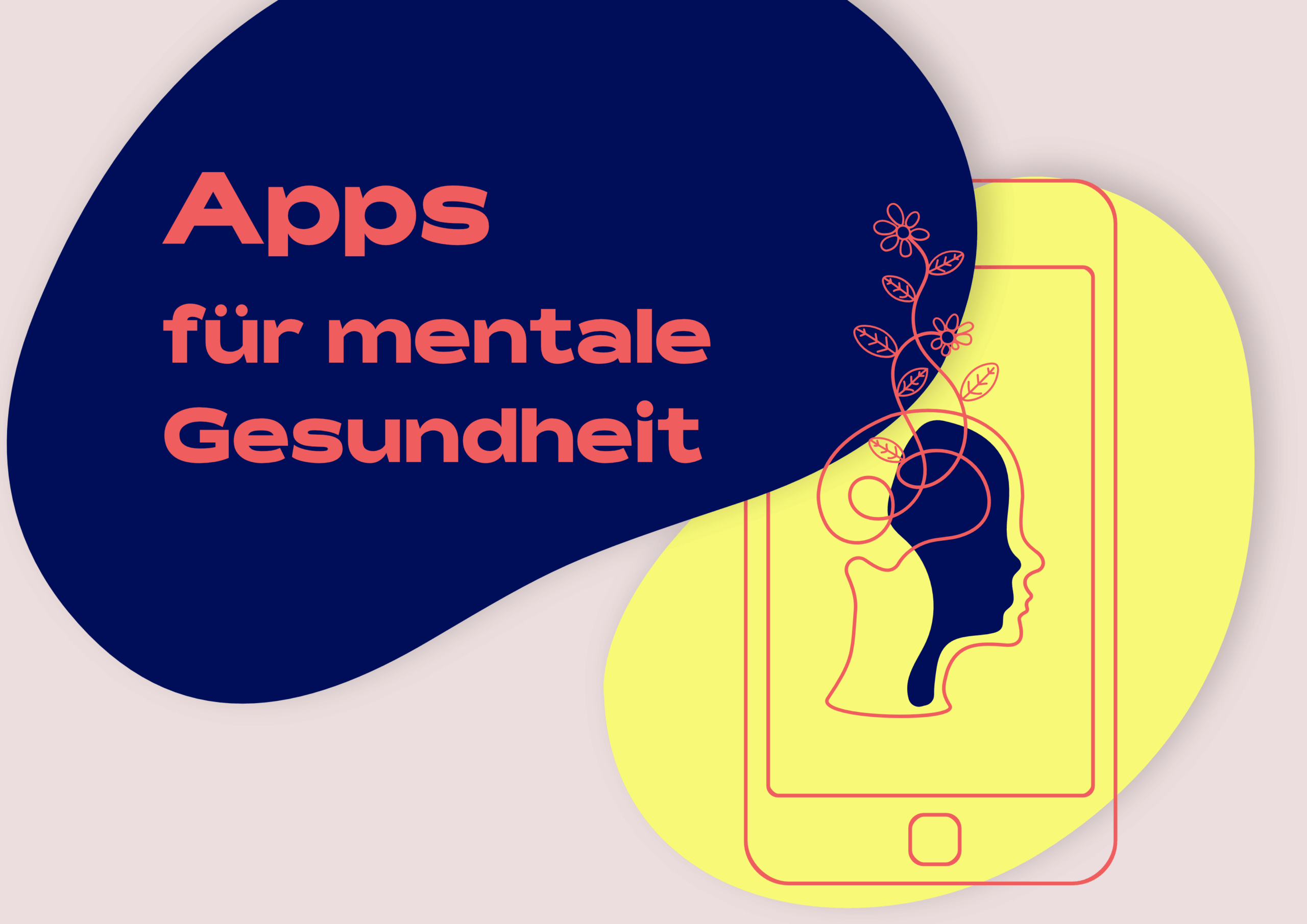 Illustration der Broschüre "Apps für mentale Gesundheit"