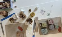 Material für den Bienennisthilfen-Bau-Workshop im stadtLABOR