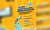 Plakat für eine Klimaausstellung vom 2.4. - 14.4.24 im Blauen Saal des Rathauses