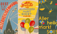 drei historische Kirmesplakate nebeneinander
