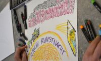 Gemaltes Bild mit der Aufschrift Archi Kunstnacht.